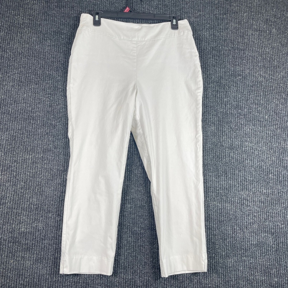 Chico's So Slimming White Crop Pants Womens Size 1 Pull On Stretch 570135467